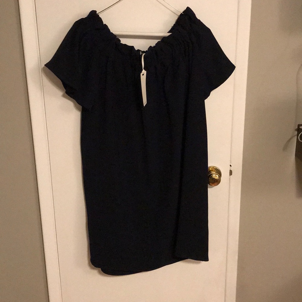 Off the shoulder - navy dress - Size L